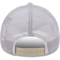 Men's New Era Khaki/White Los Angeles Rams Happy Camper A-Frame Trucker 9FORTY Snapback Hat