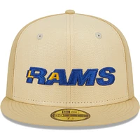 Men's New Era Khaki Los Angeles Rams Raffia Front 59FIFTY Fitted Hat