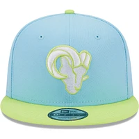 Men's New Era Light Blue/Neon Green Los Angeles Rams Two-Tone Color Pack 9FIFTY Snapback Hat