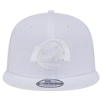 Men's New Era Los Angeles Rams Main White on White 9FIFTY Snapback Hat