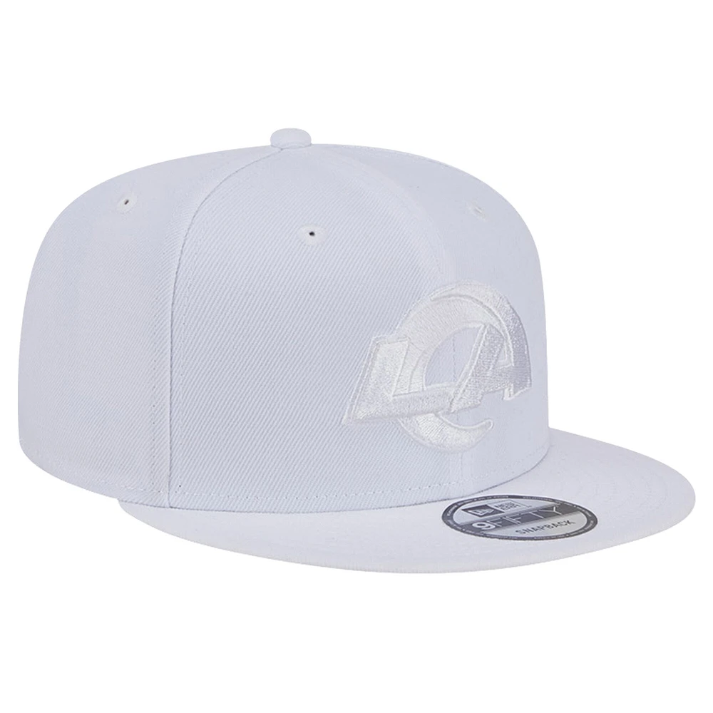 Men's New Era Los Angeles Rams Main White on White 9FIFTY Snapback Hat