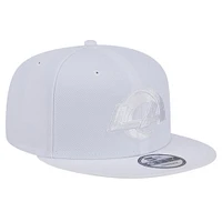 Men's New Era Los Angeles Rams Main White on White 9FIFTY Snapback Hat