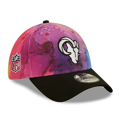 Men's New Era Pink/Black Los Angeles Rams 2022 NFL Crucial Catch - 39THIRTY Flex Hat