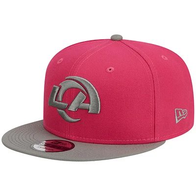 Pack de couleurs bicolores 9FIFTY Snapback pour hommes New Era rose/gris Los Angeles Rams - Casquette Snapback