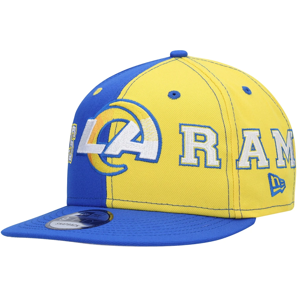Casquette Snapback 9FIFTY Team Split des Los Angeles Rams New Era pour homme, bleu royal/doré