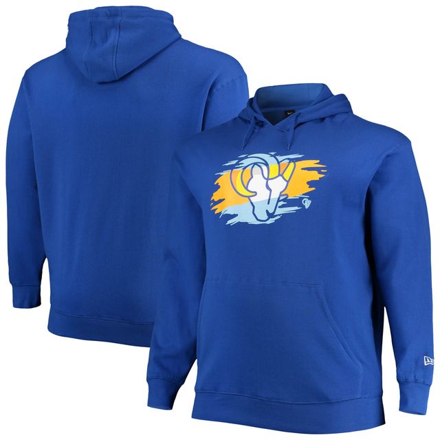 Pull à capuche New Era Royal Los Angeles Rams Big & Tall pour homme avec logo principal