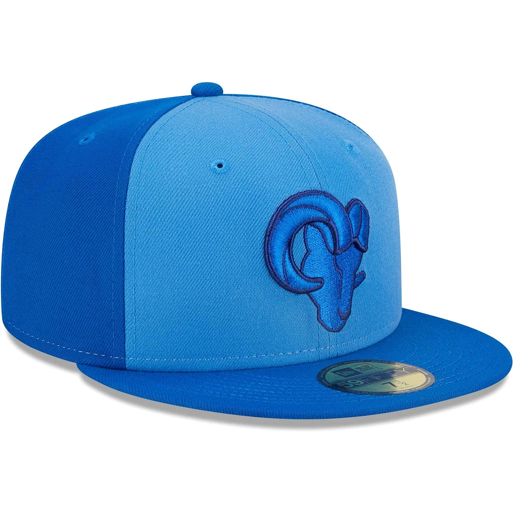 Men's New Era Royal Los Angeles Rams Tri-Tone 59FIFTY Fitted Hat