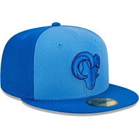 Men's New Era Royal Los Angeles Rams Tri-Tone 59FIFTY Fitted Hat