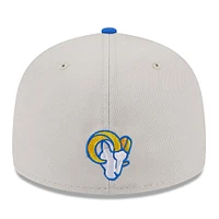 Men's New Era Stone/Royal Los Angeles Rams 2023 NFL Draft Low Profile 59FIFTY Fitted Hat