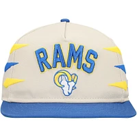 Men's New Era Stone/Royal Los Angeles Rams Athletic Golfer Snapback Hat