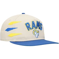 Men's New Era Stone/Royal Los Angeles Rams Athletic Golfer Snapback Hat