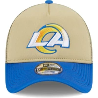 Men's New Era Tan/Royal Los Angeles Rams All Day A-Frame Trucker 9FORTY Adjustable Hat
