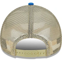Men's New Era Tan/Royal Los Angeles Rams All Day A-Frame Trucker 9FORTY Adjustable Hat