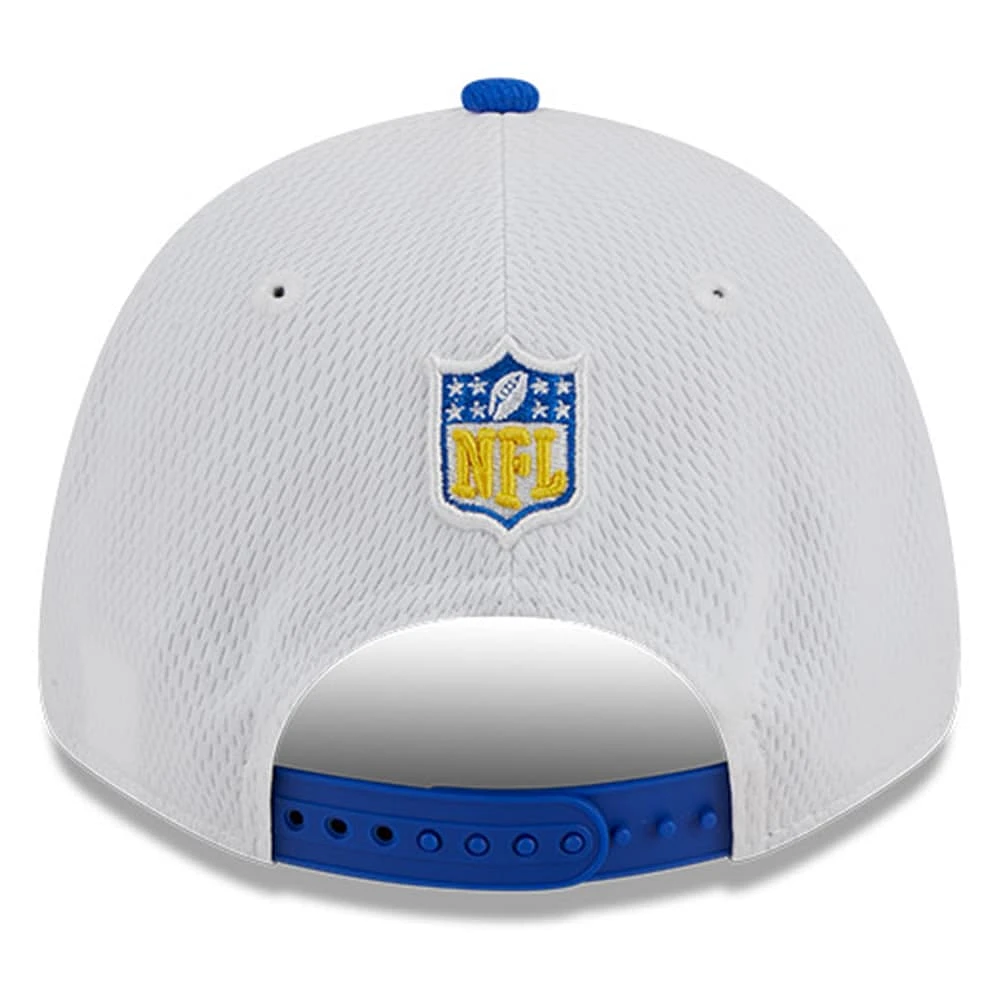 Men's New Era  White/Royal Los Angeles Rams 2023 Sideline 9FORTY Adjustable Hat