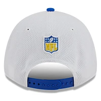 Men's New Era  White/Royal Los Angeles Rams 2023 Sideline 9FORTY Adjustable Hat