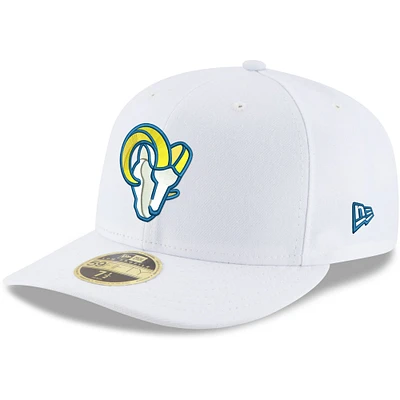 Men's New Era White Los Angeles Rams Omaha Low Profile 59FIFTY Fitted Hat