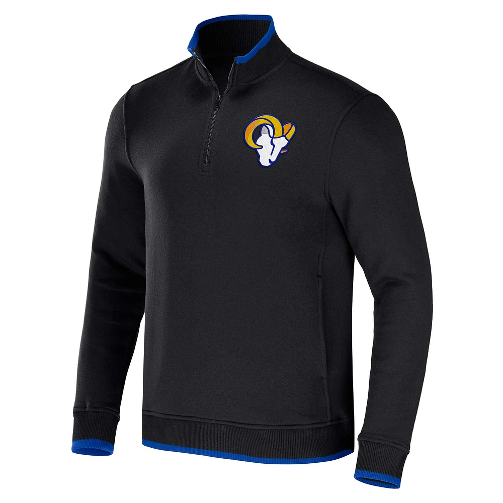 Collection NFL x Darius Rucker by Fanatics pour homme Noir Los Angeles Rams Logo Quarter-Zip Top