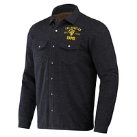 Men's NFL x Darius Rucker Collection by Fanatics Charcoal Los Angeles Rams Shacket Full-Snap Jacket