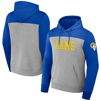 Collection NFL x Darius Rucker pour hommes par Fanatics Heather Grey Los Angeles Rams Sweat à capuche color block