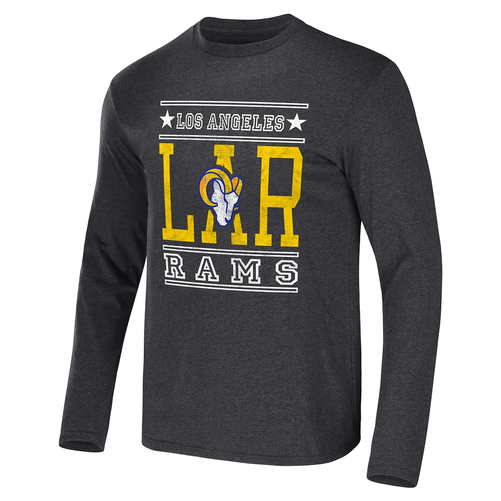 Collection NFL x Darius Rucker par Fanatics T-shirt à manches longues Los Angeles Rams anthracite chiné pour homme
