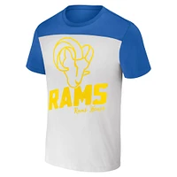 Men's NFL x Darius Rucker Collection by Fanatics White/Royal Los Angeles Rams Colorblocked T-Shirt