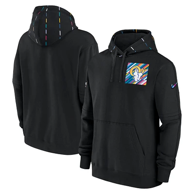 Men's Nike  Black Los Angeles Rams 2023 NFL Crucial Catch Club Pullover Hoodie