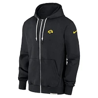Men's Nike Black Los Angeles Rams Sideline Performance Full-Zip Hoodie Sweatshirt