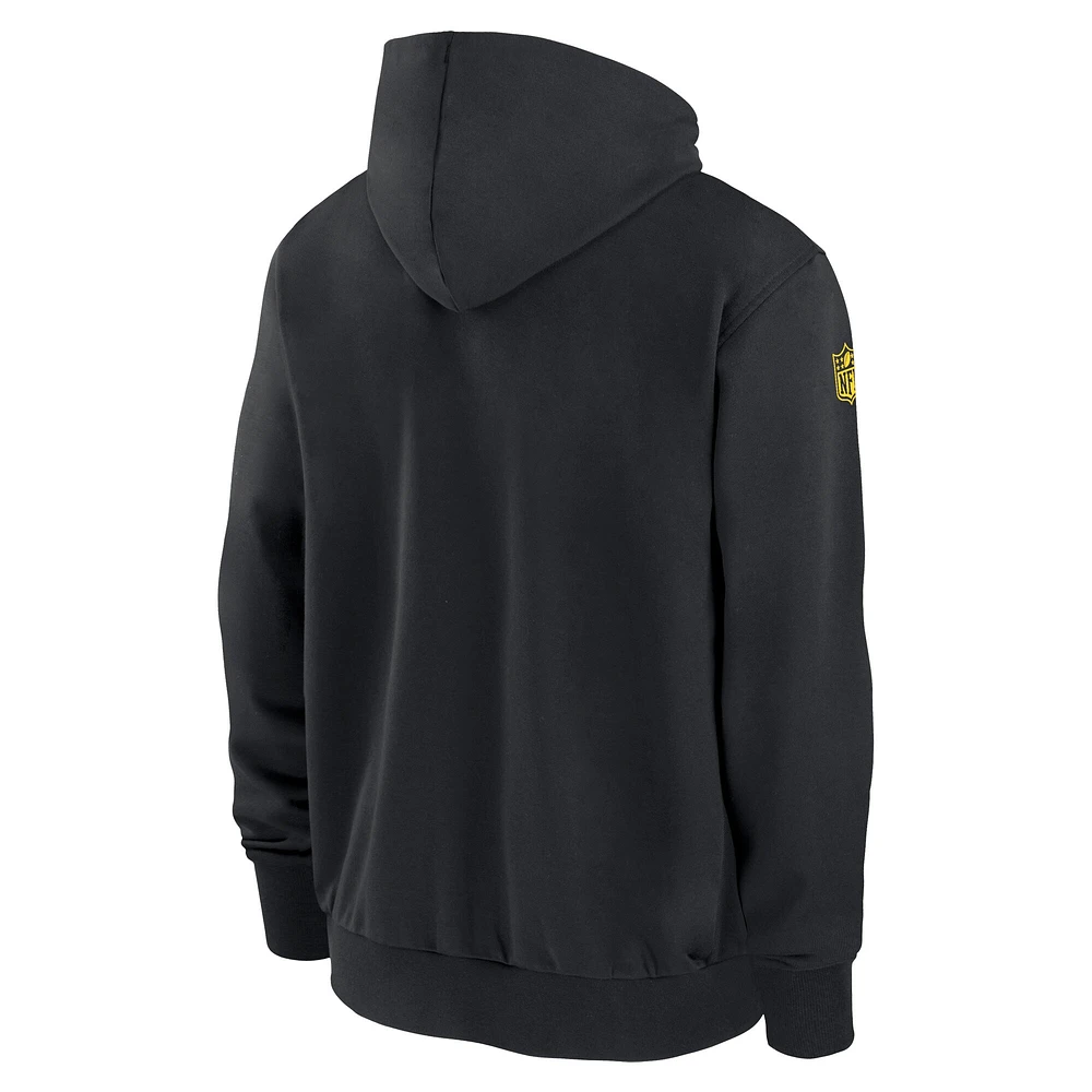 Men's Nike Black Los Angeles Rams Sideline Performance Full-Zip Hoodie Sweatshirt
