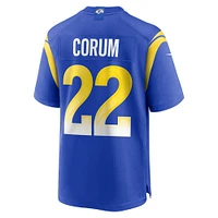 Men's Nike Blake Corum Royal Los Angeles Rams  Game Player Jersey