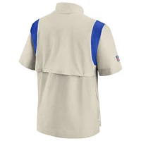 Men's Nike Cream Los Angeles Rams Sideline Coaches Chevron Lockup Pullover Top