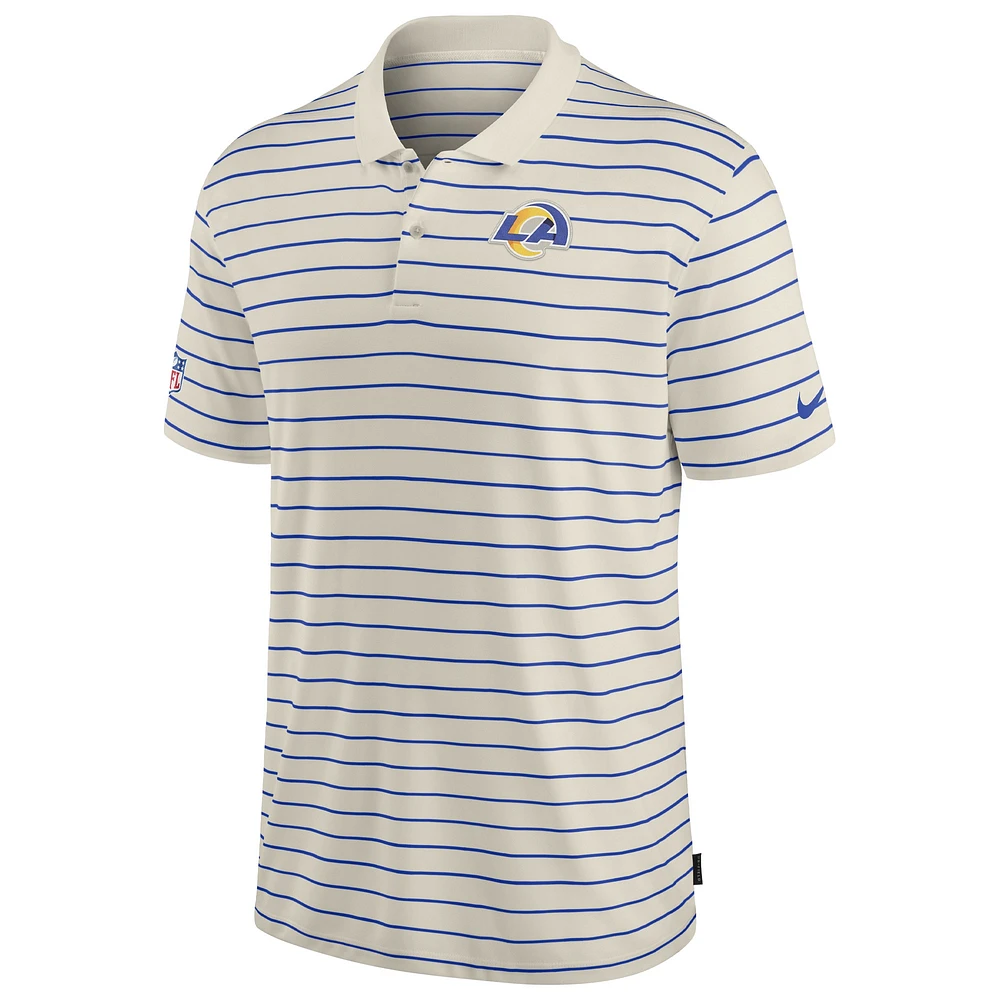 Men's Nike Cream Los Angeles Rams Sideline Lock Up Victory Performance Polo