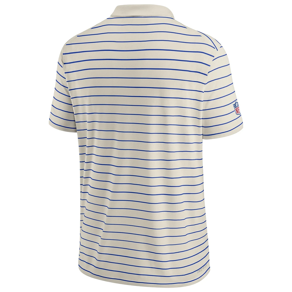Men's Nike Cream Los Angeles Rams Sideline Lock Up Victory Performance Polo