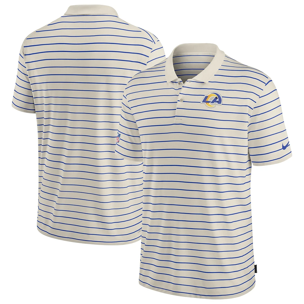 Men's Nike Cream Los Angeles Rams Sideline Lock Up Victory Performance Polo
