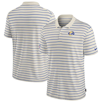 Men's Nike Cream Los Angeles Rams Sideline Lock Up Victory Performance Polo