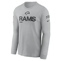 Men's Nike Gray Los Angeles Rams 2024 Salute To Service Long Sleeve T-Shirt