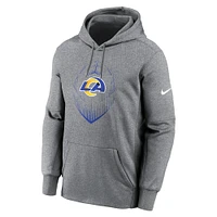 Men's Nike Heather Gray Los Angeles Rams Icon Performance Pullover Hoodie
