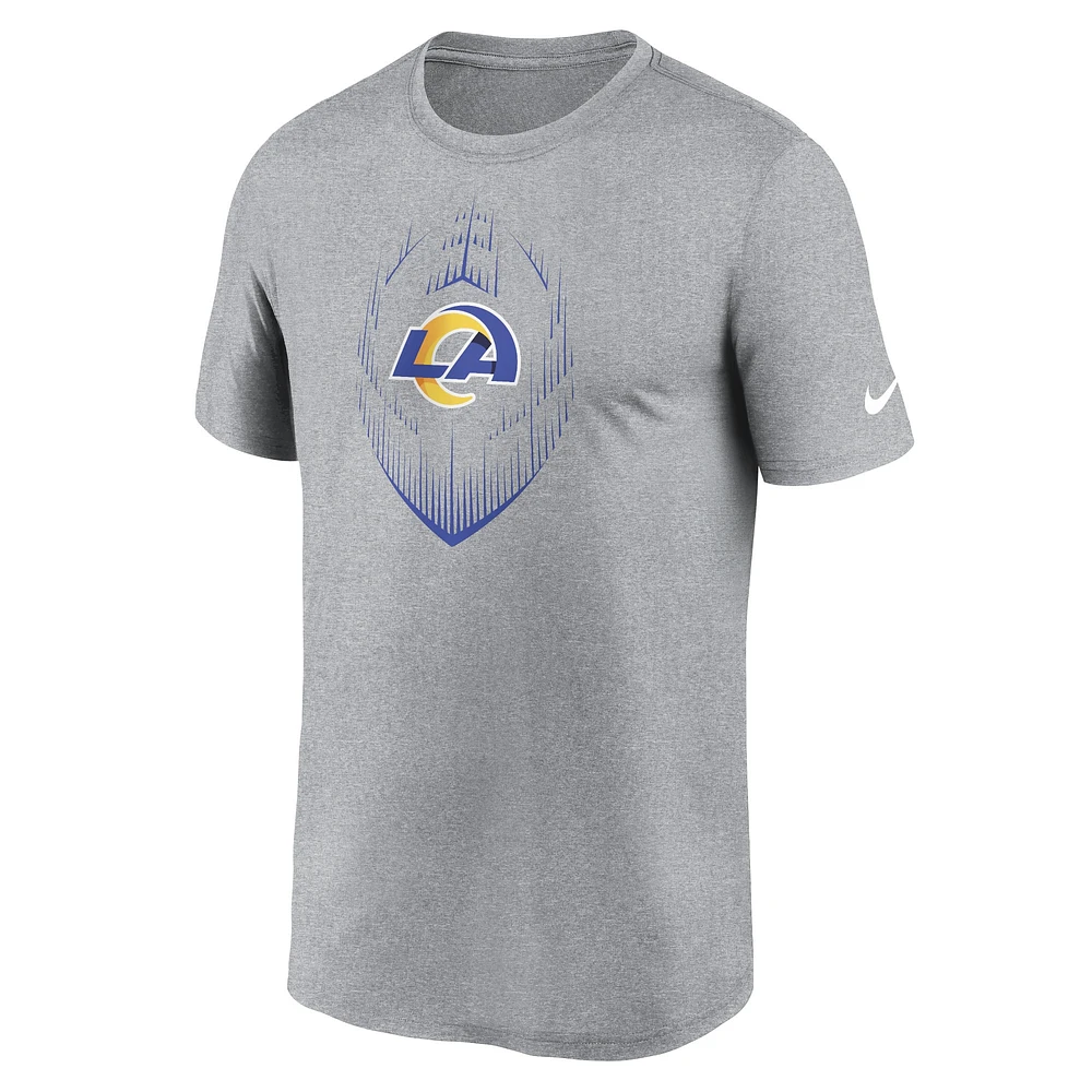 Men's Nike Heather Gray Los Angeles Rams Primetime Legend Icon Performance T-Shirt