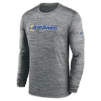Men's Nike  Heather Gray Los Angeles Rams Sideline Team Velocity Performance Long Sleeve T-Shirt