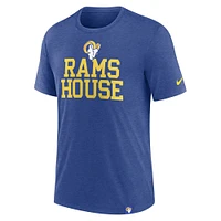 Men's Nike Heather Royal Los Angeles Rams Blitz Tri-Blend T-Shirt