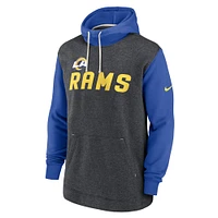 Men's Nike Heathered Charcoal/Royal Los Angeles Rams Surrey Legacy Pullover Hoodie