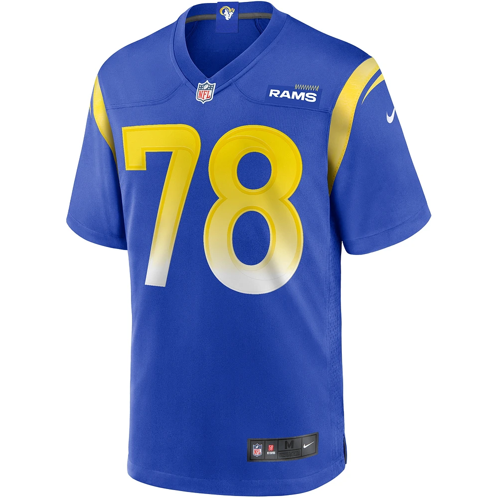Men's Nike Jackie Slater Royal Los Angeles Rams Game Retired Player Jersey