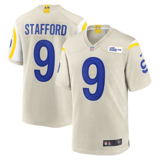 Maillot de match Nike Matthew Stafford Bone Los Angeles Rams pour hommes