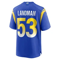 Maillot Nike Nate Landman Royal des Los Angeles Rams pour homme