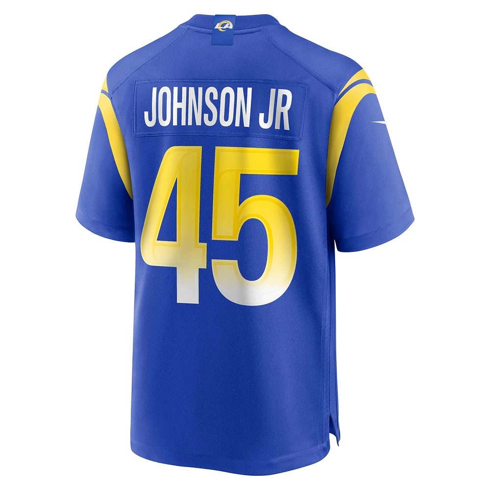 Men's Nike Neal Johnson Jr  Royal Los Angeles Rams Game Jersey