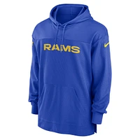 Men's Nike  Royal Los Angeles Rams 2023 Sideline Lightweight Performance Hooded Top
