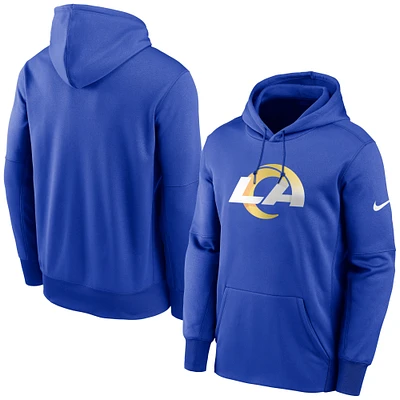 Sweat à capuche Therma Performance avec logo principal des Los Angeles Rams Nike Royal pour homme