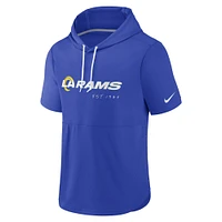 Men's Nike Royal Los Angeles Rams Short Sleeve Pullover Hoodie