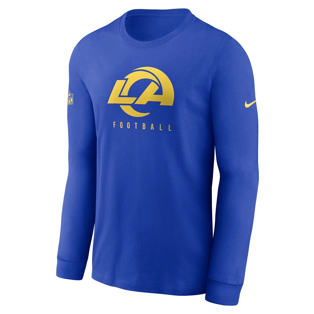 Men's Nike Royal Los Angeles Rams Sideline Performance Long Sleeve T-Shirt