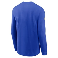 Men's Nike Royal Los Angeles Rams Sideline Performance Long Sleeve T-Shirt