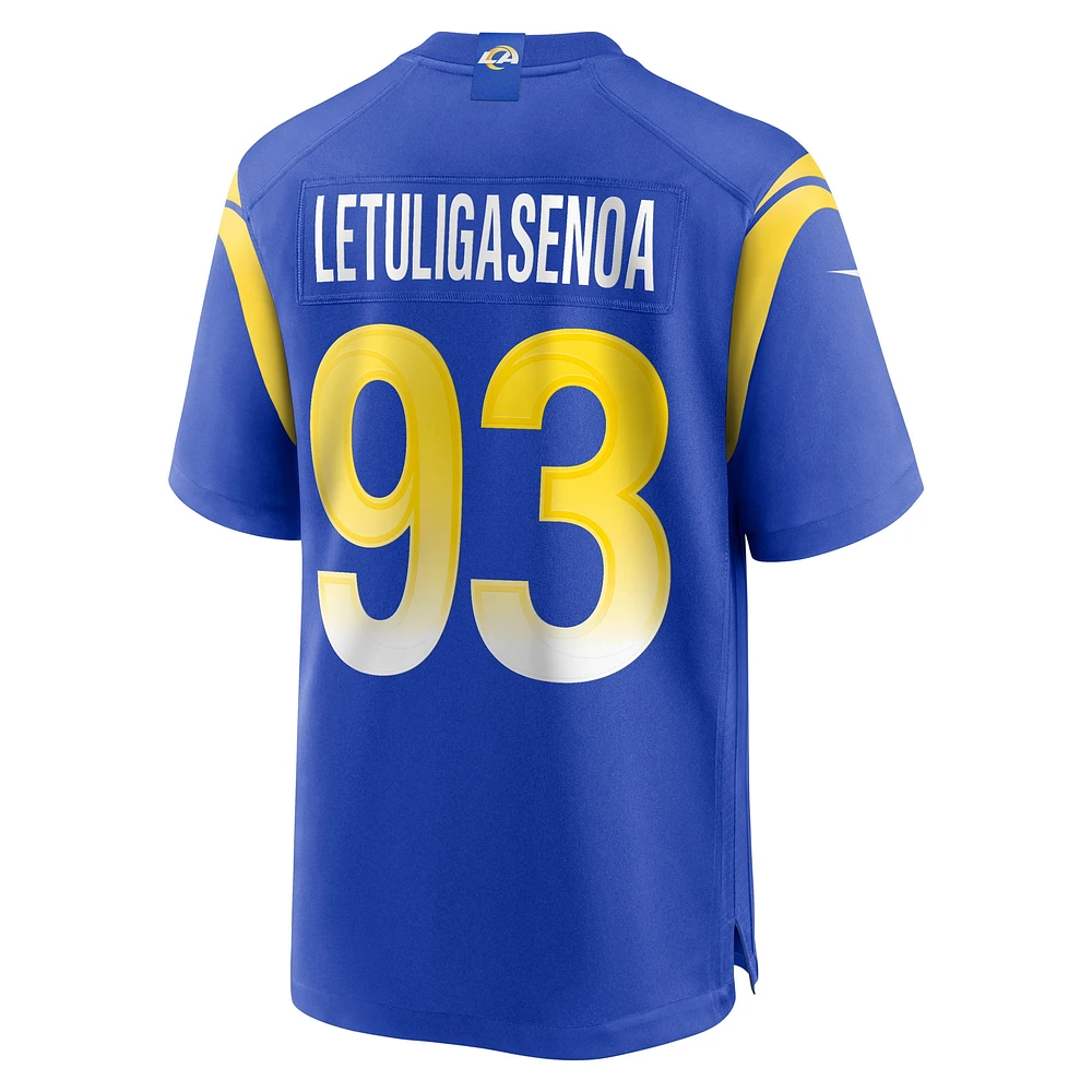 Men's Nike Tuli Letuligasenoa  Royal Los Angeles Rams Game Jersey